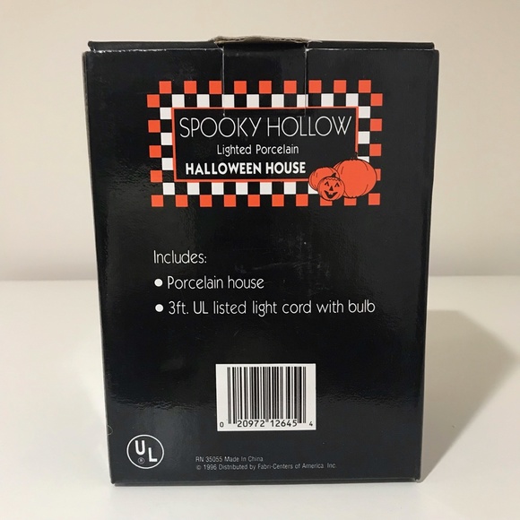 Vintage 1996 Spooky Hollow Lighted Porcelain Halloween House No Light and Cord - Picture 9 of 12